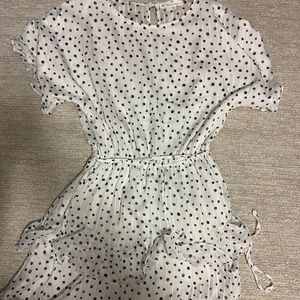 white polka dot dress